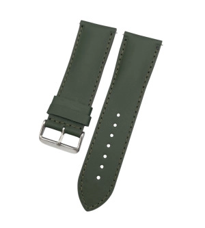 26 mm Bombeli Düz Yeşil Deri Saat Kordonu